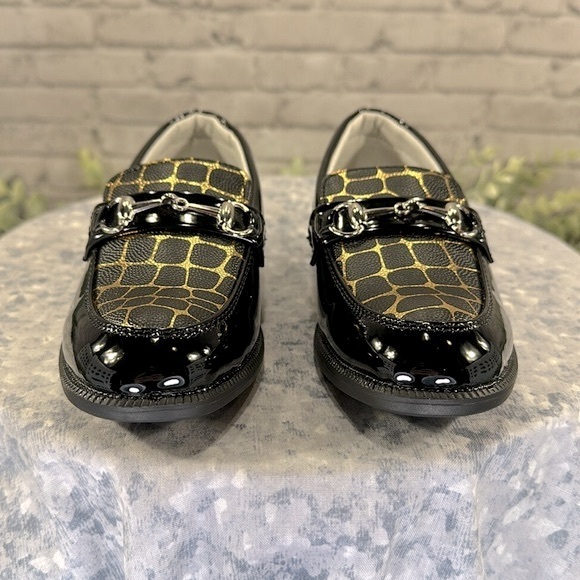Just One Sight - Black Patent Round Toe Dress Bit Loafer Little Boys 8.5M🖤NWOT - Picture 2 of 10